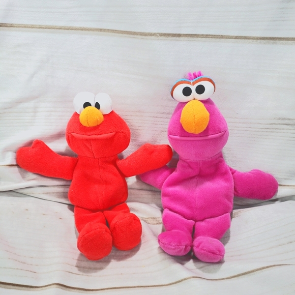 🌞SOLD🌞 Sesame Street Elmo & Telly Monster Plush Stuffed Toys Tyco 8 Inch 1997 - Picture 1 of 12